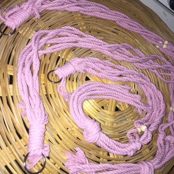 Macrame Succulent Plant Vase Wall Hanging PINK Set of THREE Self made Homemade - Picture 5 of 8